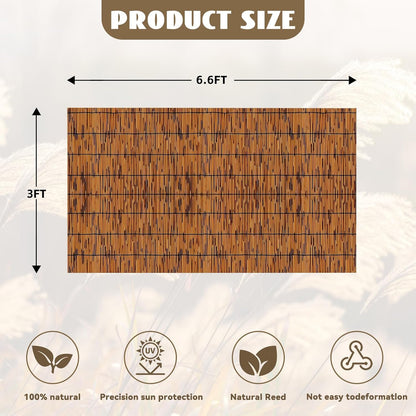 Bamboo Reed Fencing, Light Russet Bamboo Screens Outdoor for Patio, Decorative Balcony Privacy