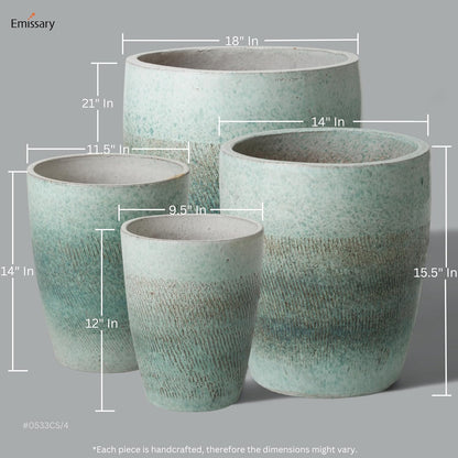 Emissary Home and Garden Bullet 12in., 14in., 15.5in., 21in. H Coastal Splash Ceramic Round