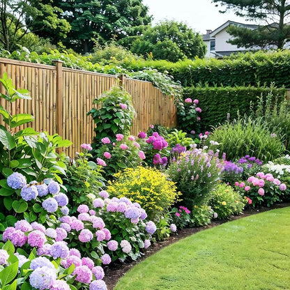 Natural Bamboo Fence, 6 feet x 8 feet Bamboo Fencing Screen for Garden, Rolled Privacy Fence Screen
