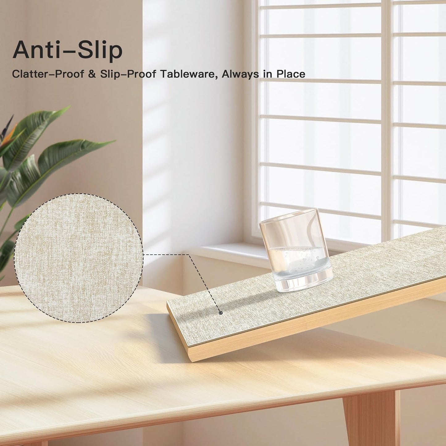 DOLOPL Placemats Set of 4, Reversible Wipeable & Heat Resistant Place Mats, Modern Faux Leather