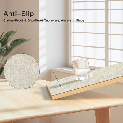 DOLOPL Placemats Set of 6, Reversible Wipeable & Heat Resistant Place Mats, Modern Faux Leather