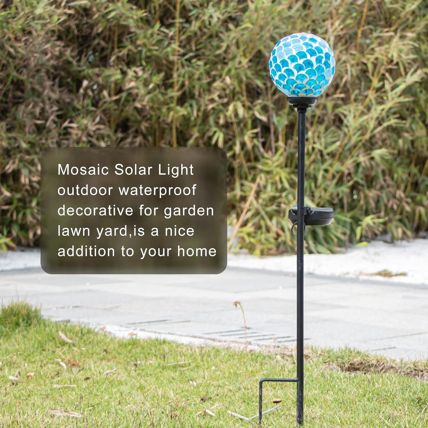 VCUTEKA Solar Lights - Outdoor Garden Decor Mosaic Solar Pathway Light Waterpoof LED Stake Light