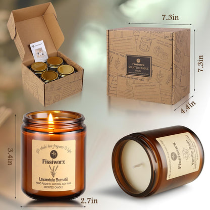 Scented Candle Set 4 Pack, Candle for Home Scented, Odor Eliminating, Stress Relief, 30oz, 220