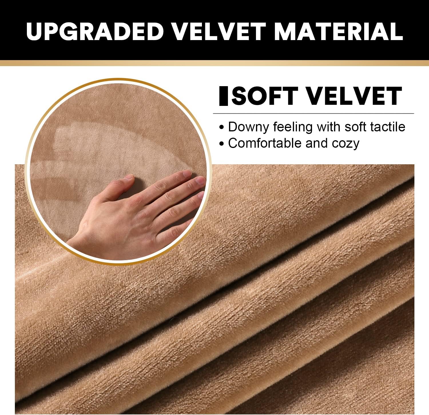 PrinceDeco Sectional Couch Covers 4 Pieces Couch Covers for Sofa Velvet Separate Couch Cover L
