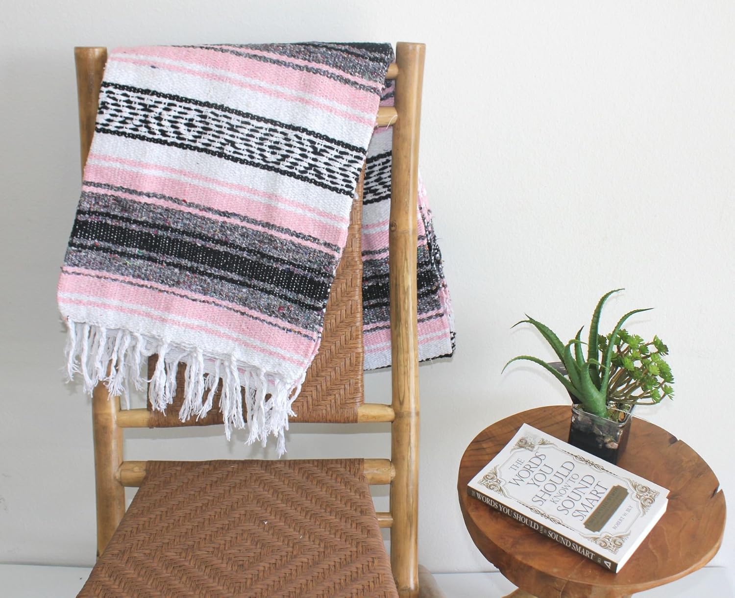 Del Mex Classic Mexican Blanket, Large Authentic Woven Falsa Throw (70"x50"), Artisan Southwest