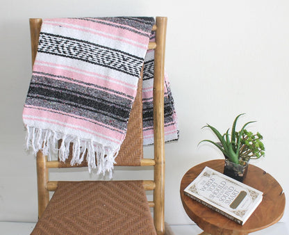 Del Mex Classic Mexican Blanket, Large Authentic Woven Falsa Throw (70"x50"), Artisan Southwest