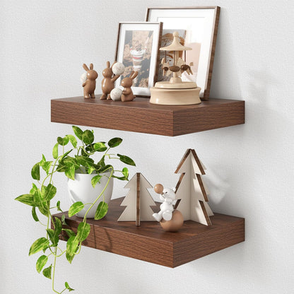 Deep Floating Shelves for Wall | 16 Inch Wide x 12 Inch Deep Floating Shelves Set of 2 | Rustic