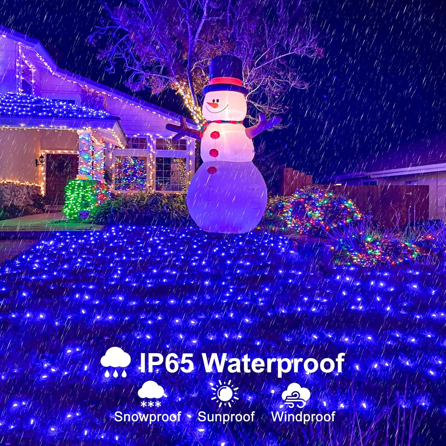 2 Pack Christmas Lights Outdoor, Total 200FT 600LED Christmas Tree Lights with 8 Modes Waterproof