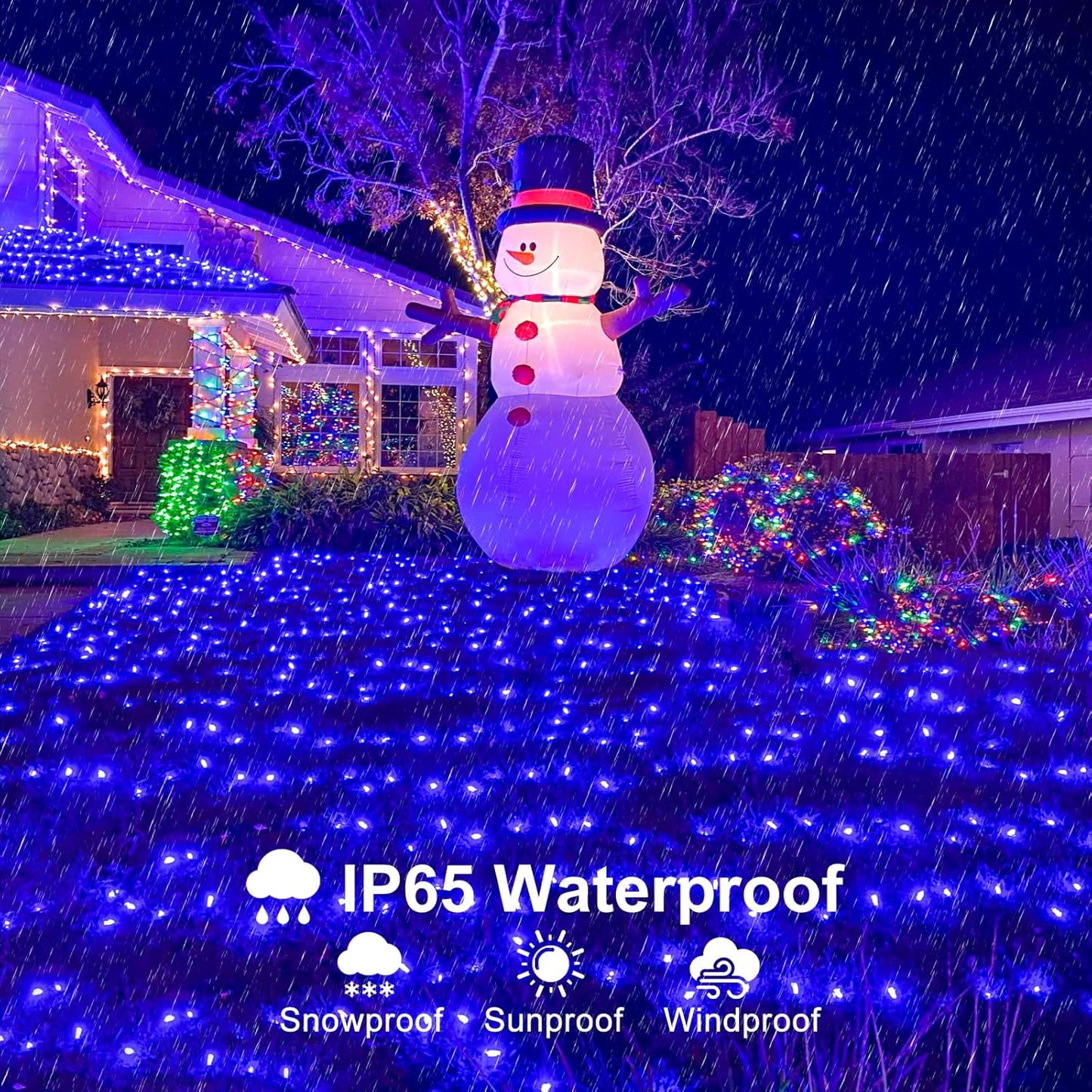 Christmas Lights Outdoor, 66FT 200 LED Christmas String Lights with 8 Modes Waterproof, Connectable