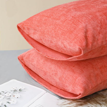 CaliTime Throw Pillow Covers Decorative 20 X 26 Inches Pack of 2 Cozy Chenille Standard Pillow