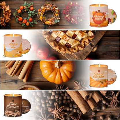 4 Pack Scented Fall Candles Set, 36oz Aromatherapy Soy Wax Candles for Home Scented, Halloween