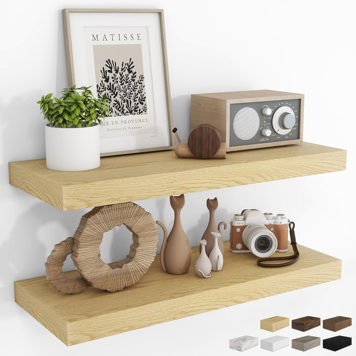 RICHFOCUS 31.5Inch Floating Shelves for Wall 2 Pack Shelves for Bedroom|Kitchen|Bathroom Wall