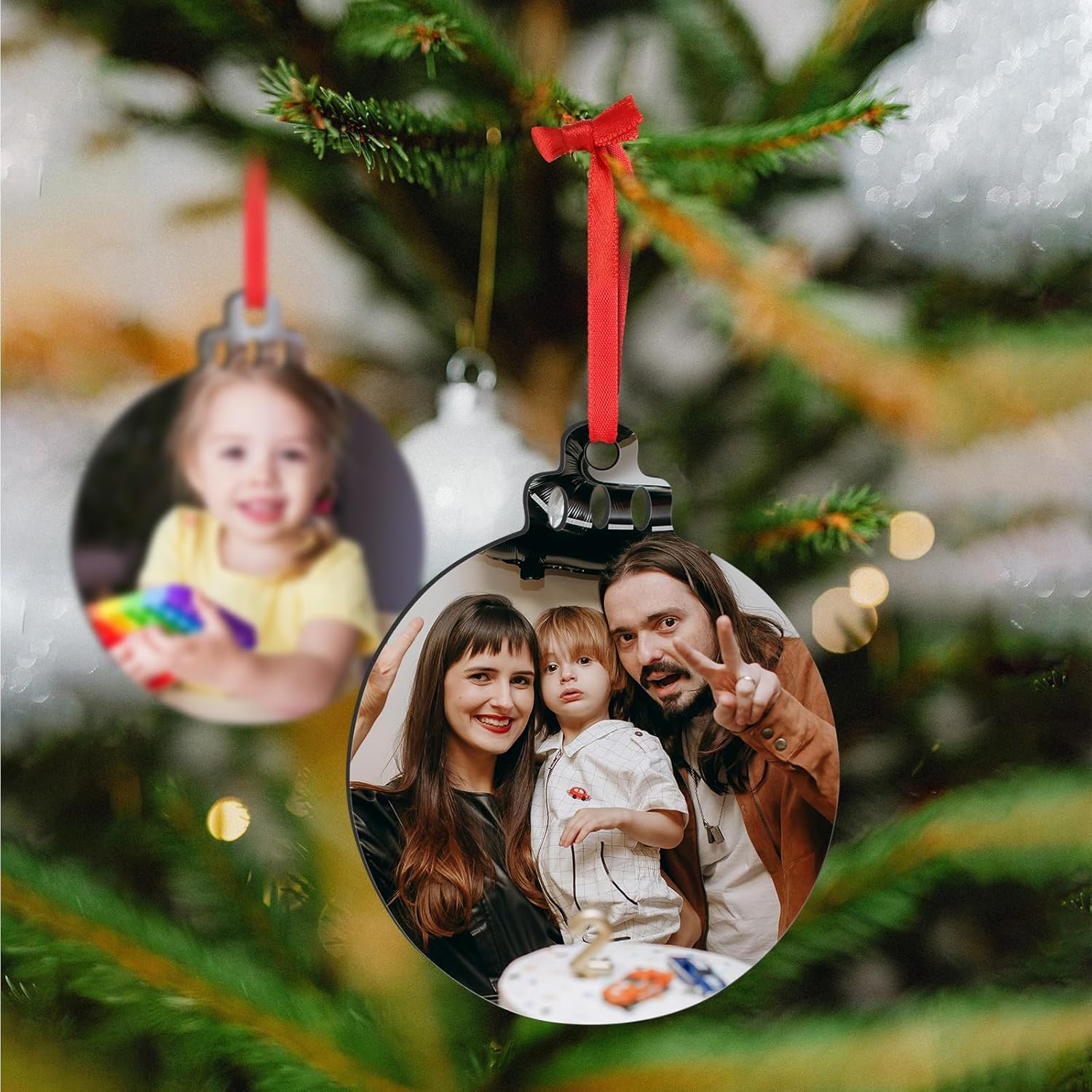 Personalized Christmas Ornaments 2025 Customized with Photo Text Ornament Keepsake Pet First