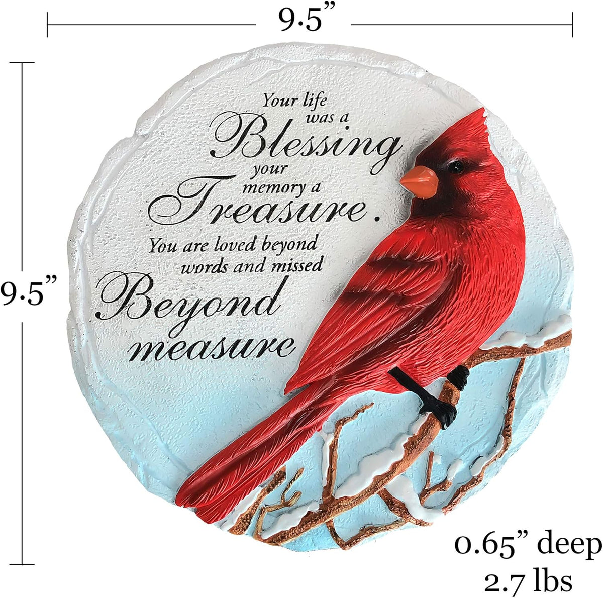 Spoontiques - Garden Décor - Cardinal Stepping Stone - Decorative Stone for Garden
