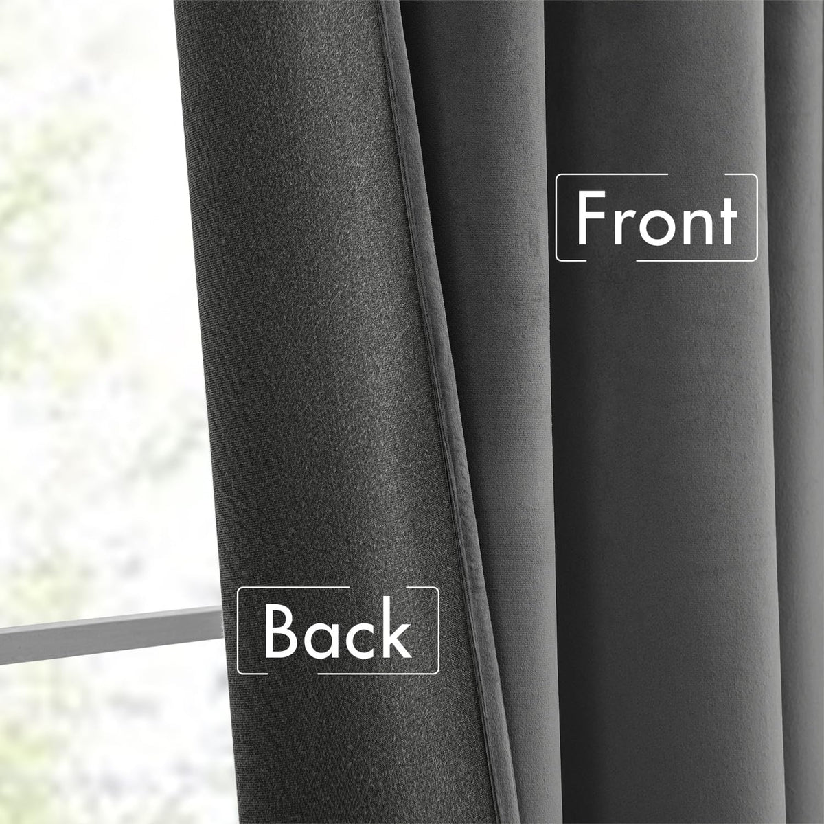 MIULEE Grey Velvet Curtains 90 inches Long 2 Panels - Luxury Pinch Pleated Room Darkening Window