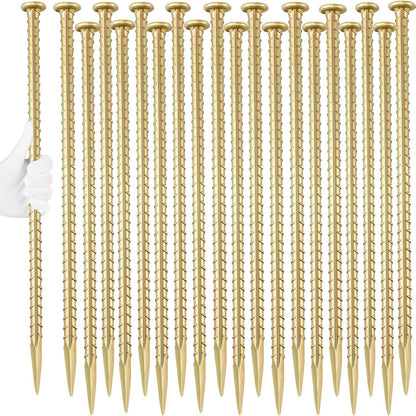 16 Inch Rebar Stakes (20 Pack) 1/2 Inch Diameter Galvanized Steel Ground Anchors Heavy Duty