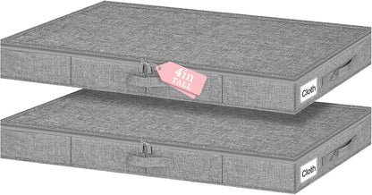 Low Profile Under Bed Storage Containers, 4" Tall Underbed Storage with Rigid Sidewalls & Bottom
