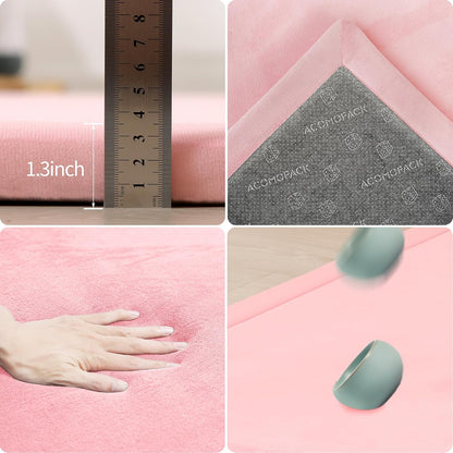 ACOMOPACK Baby Play Mat for Floor 1.3" Thick Memory Foam Play Mat 59"×71" Tummy Time Crawling with