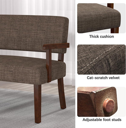 Accent Chair 2 Seat, Arm Chairs with Soft Seat and Armrests for Living Room, Love seat for Dining