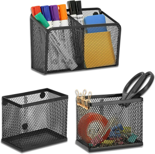 Neudeco Locker Shelf Organizer, Magnetic Pencil Holder, Metal Storage Basket for Whiteboard