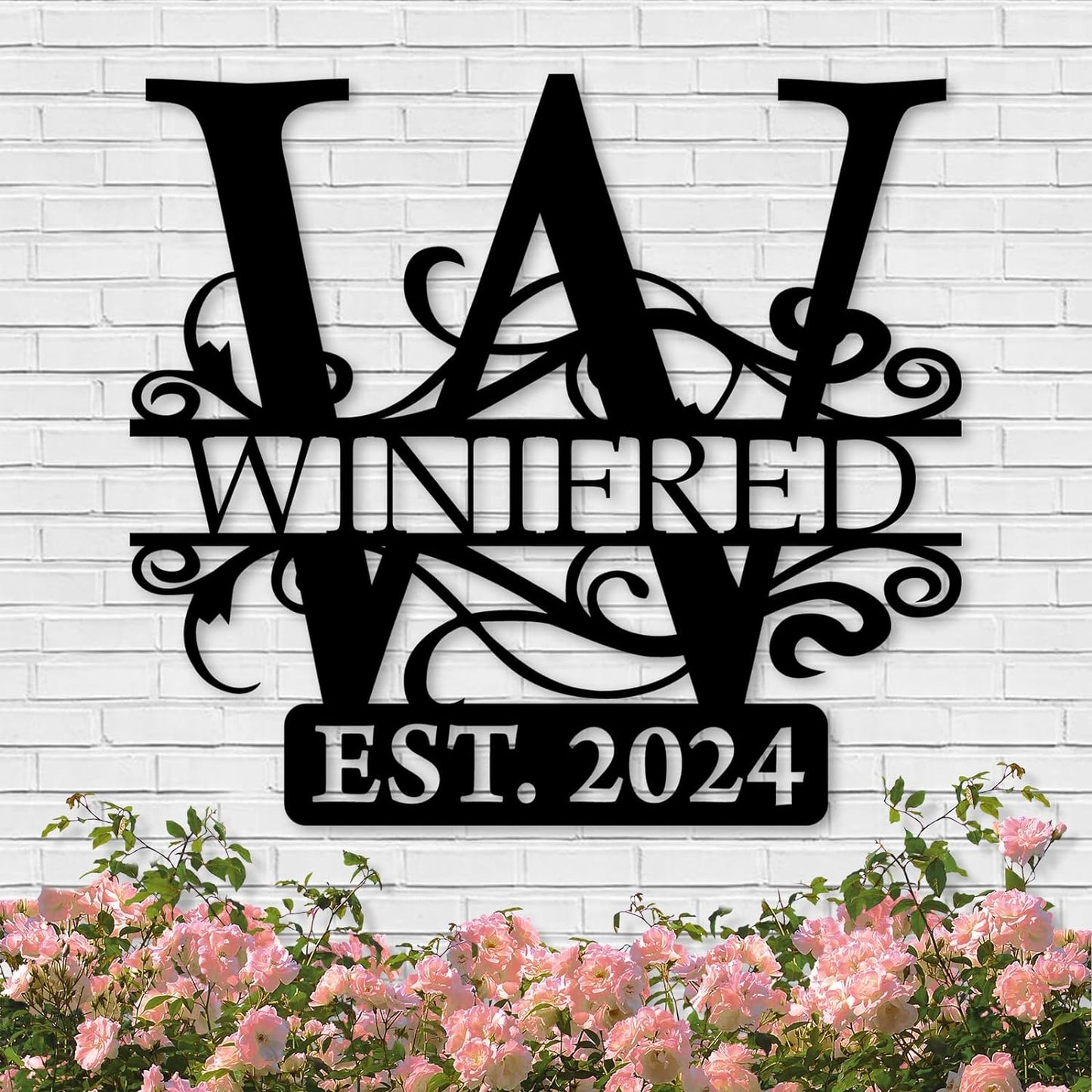 Custom Metal Signs | Last Name Sign | Split Letter Monogram Wall Decor | Custom Outdoor Signs |