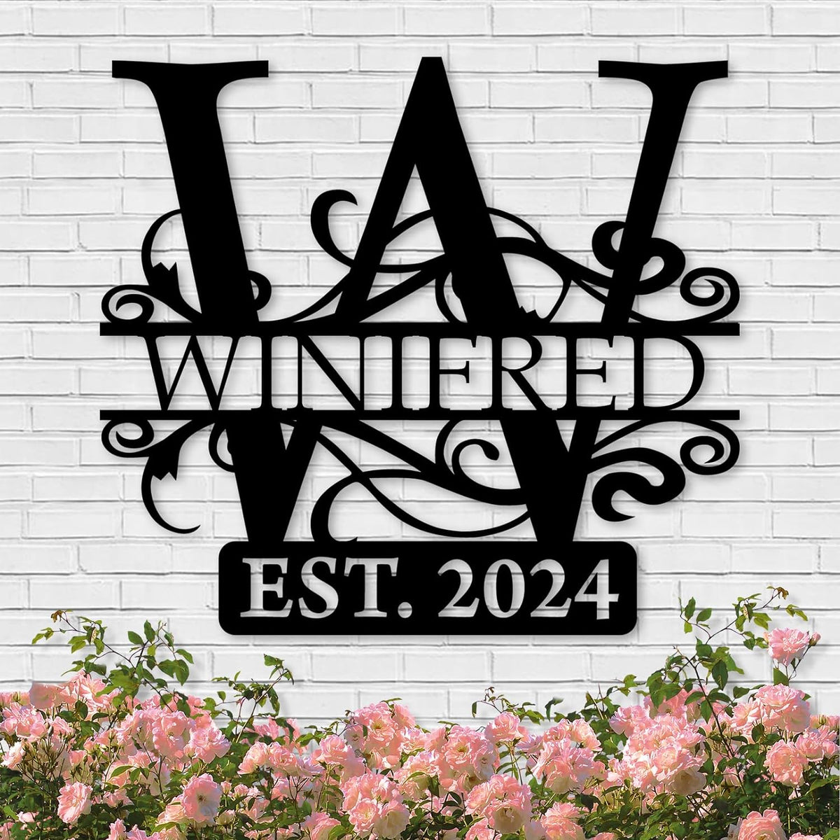 Custom Metal Signs | Last Name Sign | Split Letter Monogram Wall Decor | Custom Outdoor Signs |