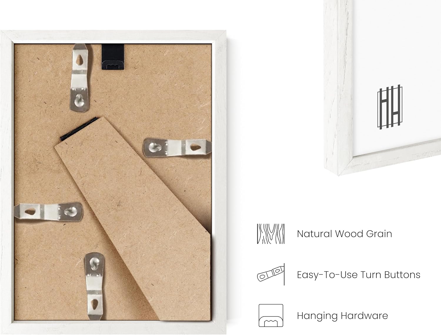 HAUS AND HUES White Oak Wood Gallery Wall Tabletop Frames Made with Real American Oak and