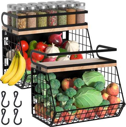 Magnetic Spice Rack for Refrigerator, Fruit, Potato & Onion Storage Bin,Large Capacity Magnetic