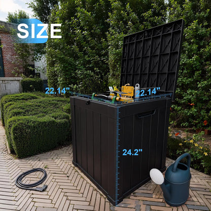 50 Gallon Resin Deck Box, Lockable Outdoor Storage Box for Patio Cushions Storage Furniture,Garden