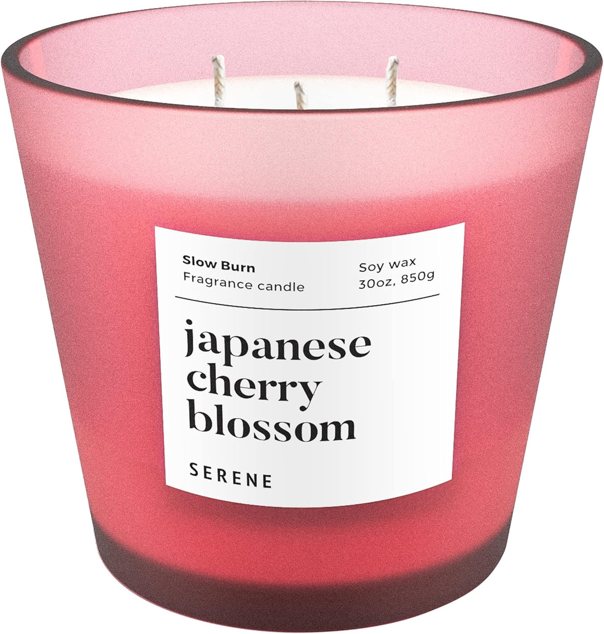 Hidden Label Large Scented Candle, Japanese Cherry Blossom, 30oz 3 Wick Huge Candle, Serene