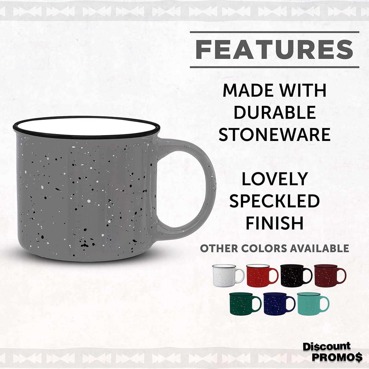 DISCOUNT PROMOS Ceramic Campfire Coffee Mugs 13 oz. Set of 10, Bulk Pack - Perfect for Tea