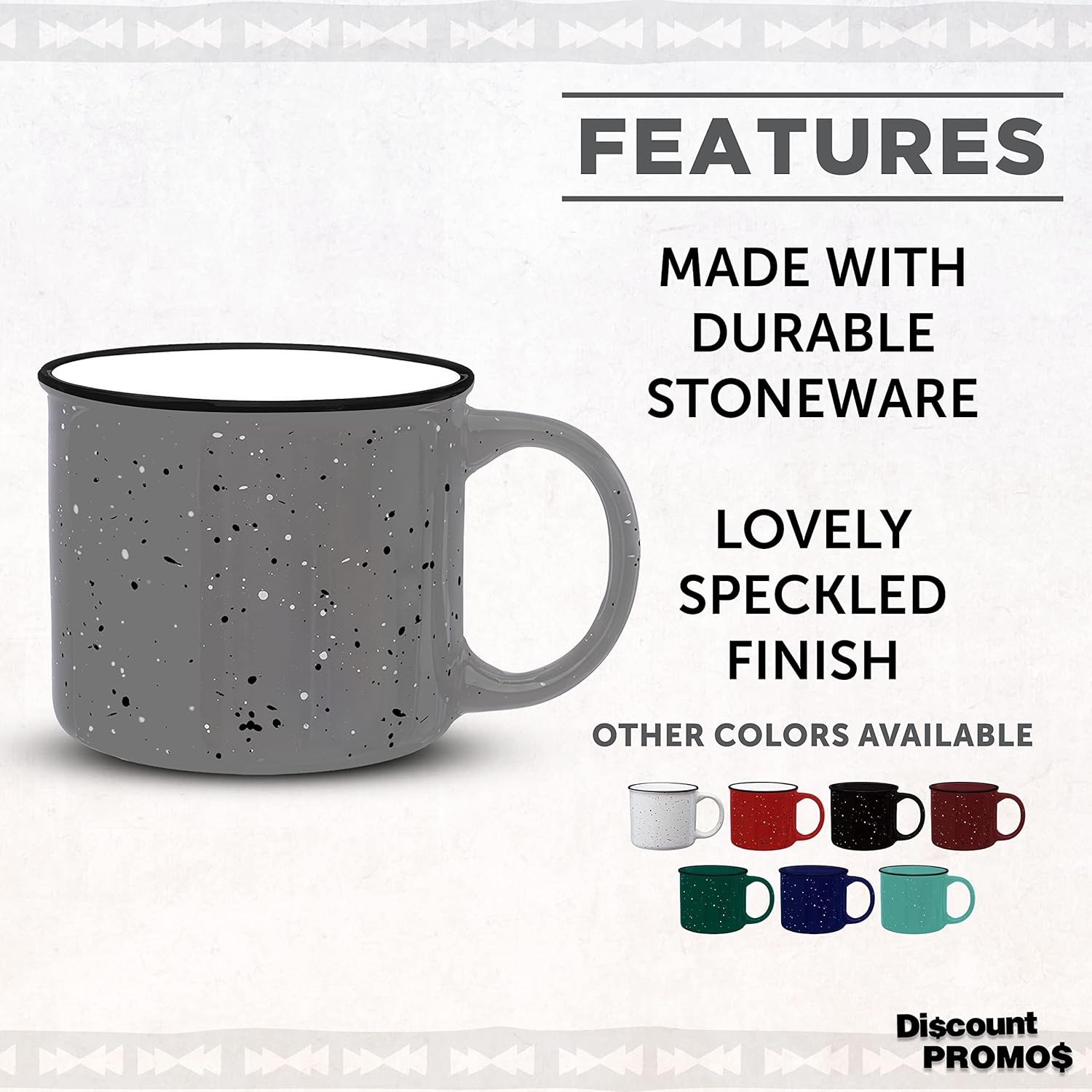 DISCOUNT PROMOS Ceramic Campfire Coffee Mugs 13 oz. Set of 10, Bulk Pack - Perfect for Tea