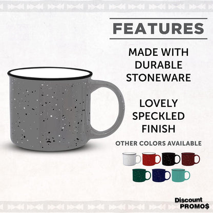 DISCOUNT PROMOS Ceramic Campfire Coffee Mugs 13 oz. Set of 10, Bulk Pack - Perfect for Tea