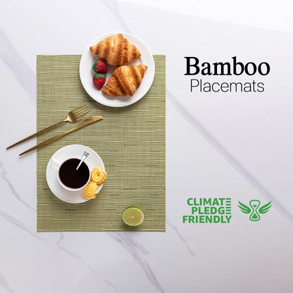 LEXMORE Placemats Set of 12 Vinyl/Plastic Woven Place Mats for Kitchen Table Indoor/Outdoor