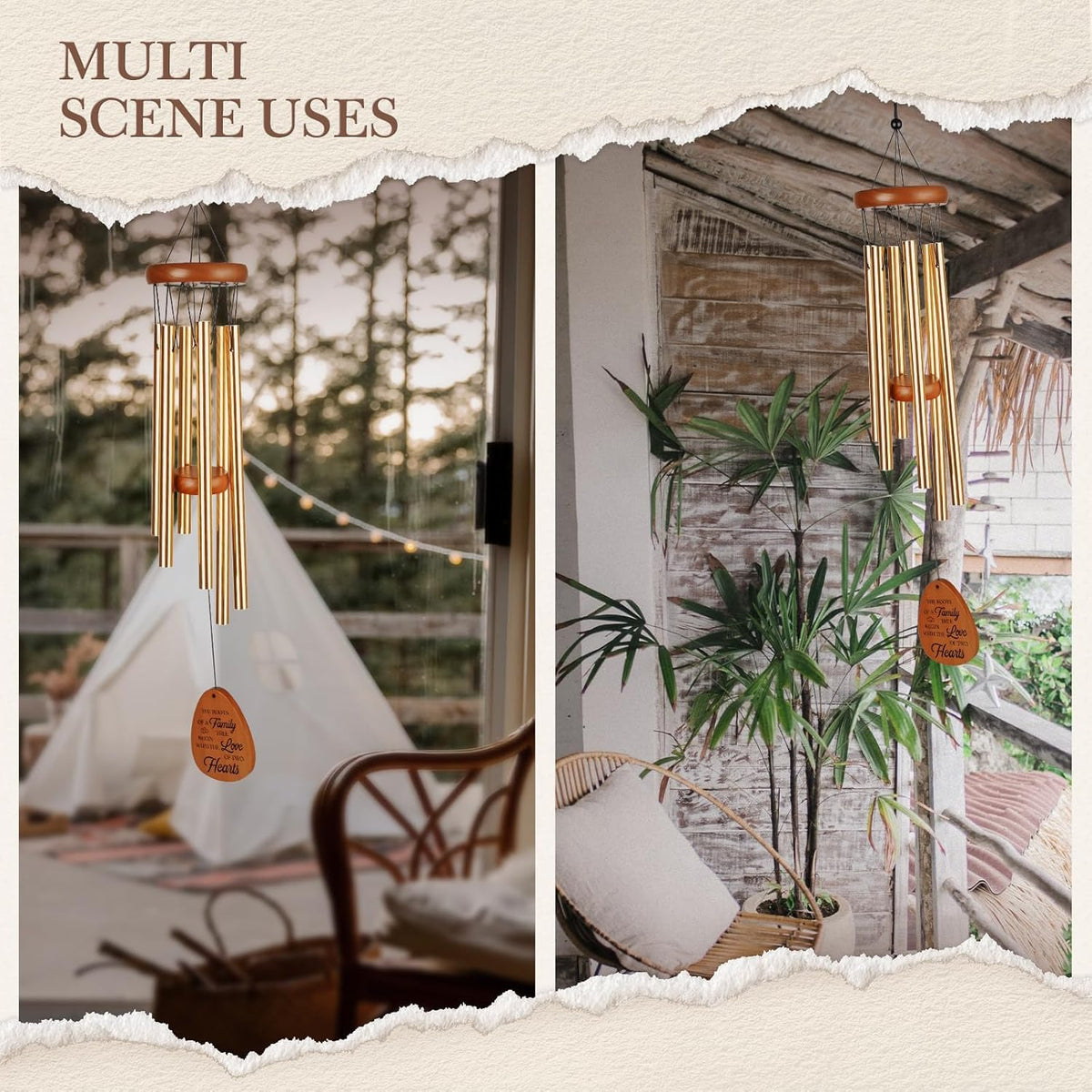 40th Wedding Anniversary Wind Chime, Happy 40th Anniversary Romantic Gifts for Couple, Parents