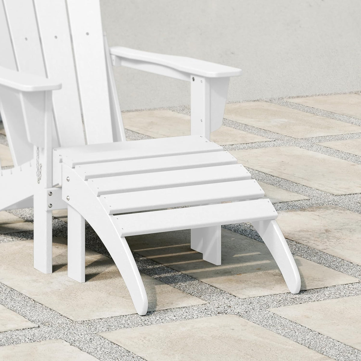 WestinTrends Outdoor Ottoman, Patio Adirondack Ottoman Foot Rest, All Weather Poly Lumber Folding
