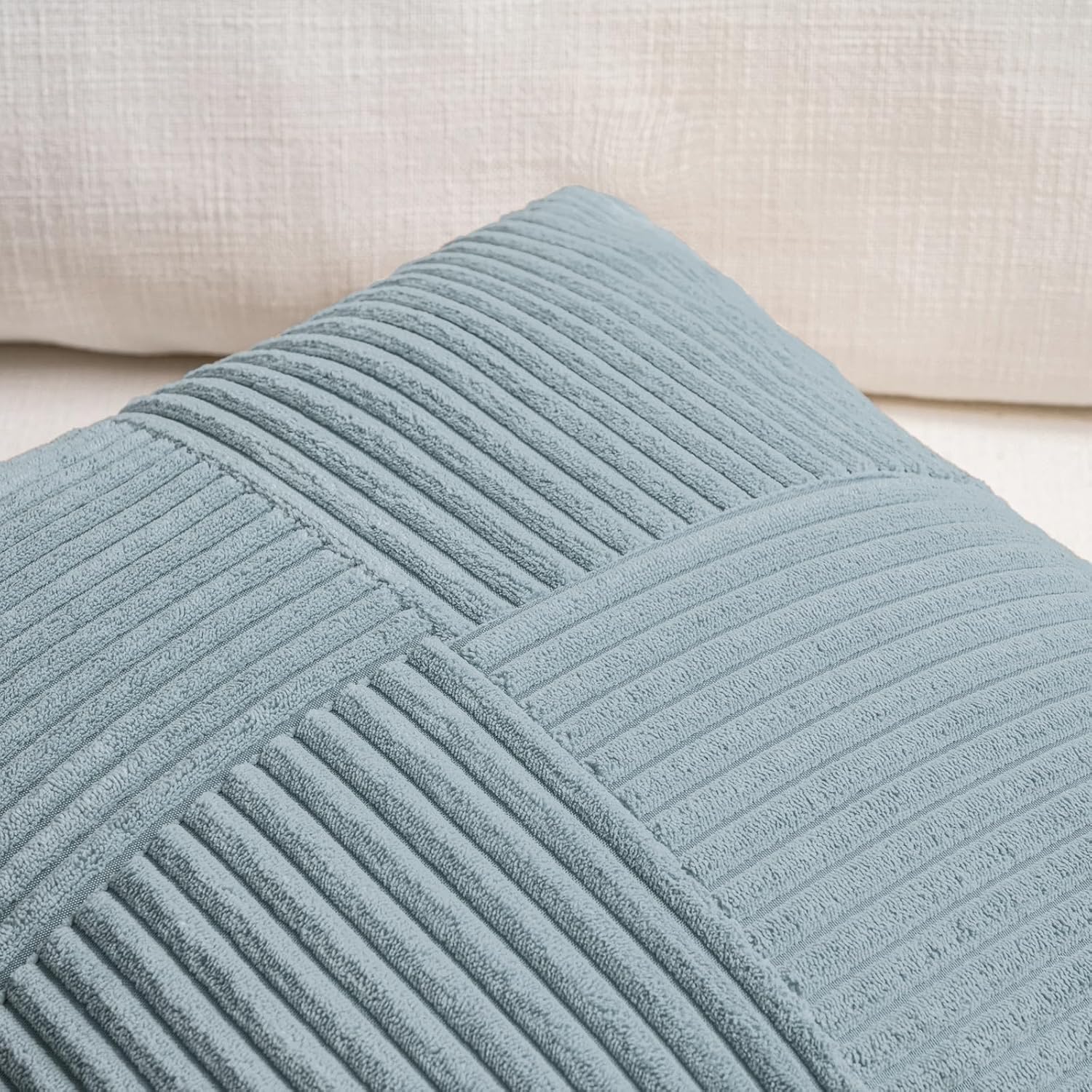 Fancy Homi Set of 2 Light Blue Decorative Throw Pillow Covers 22x22 Inch for Living Room Couch Bed