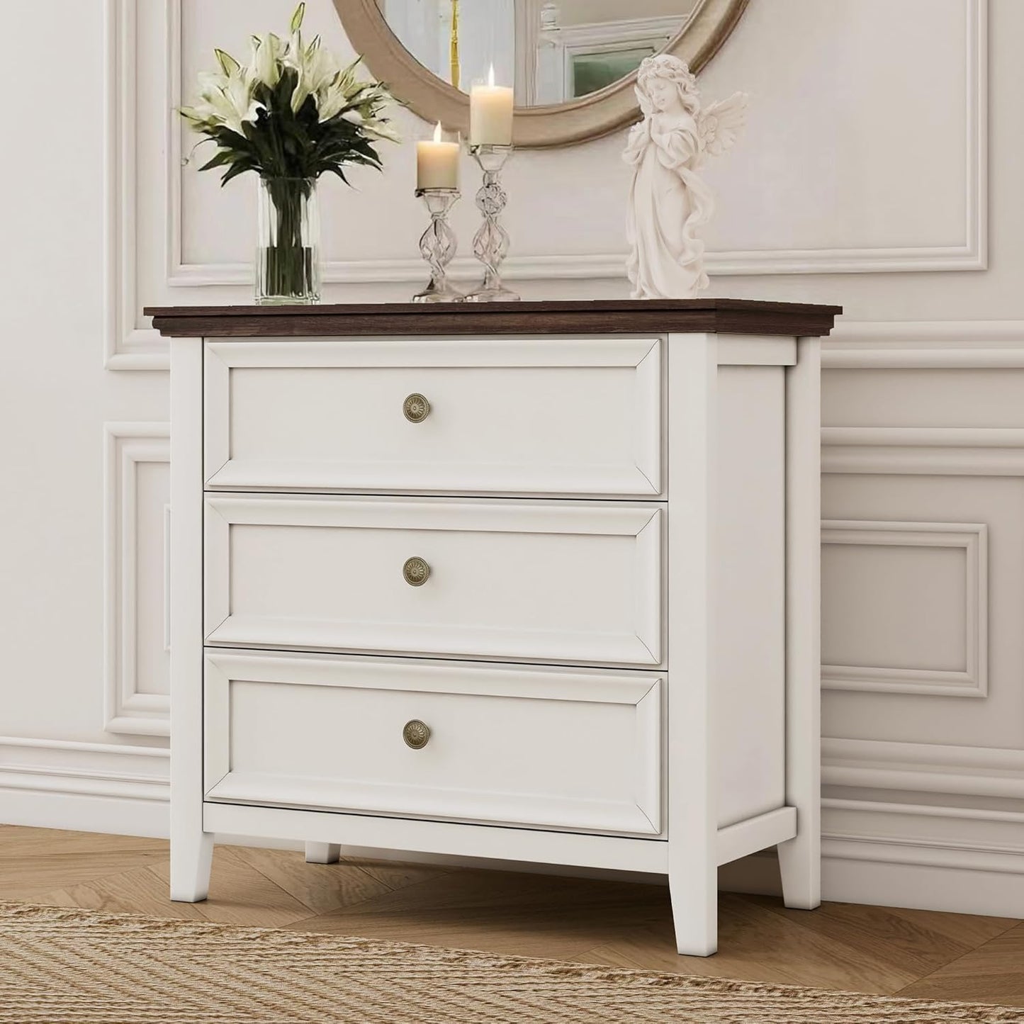 BLANKSPACE Dresser for Bedroom, 3 Drawer Dresser, Modern 3 Chest of Drawers, Farmhouse Storage