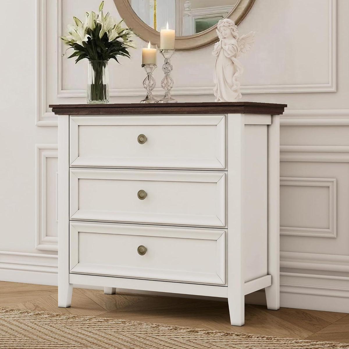 BLANKSPACE Dresser for Bedroom, 3 Drawer Dresser, Modern 3 Chest of Drawers, Farmhouse Storage