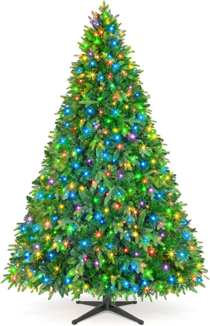 6.5FT Pre-Lit Christmas Tree with Remote Control, Multi-Color LED Lights, Musical Rotating
