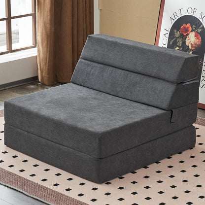 jela Foldable Sofa Bed Large Soft Foam Convertible Sleeper Chair Luxury Miss Fabric Fold Out Chair