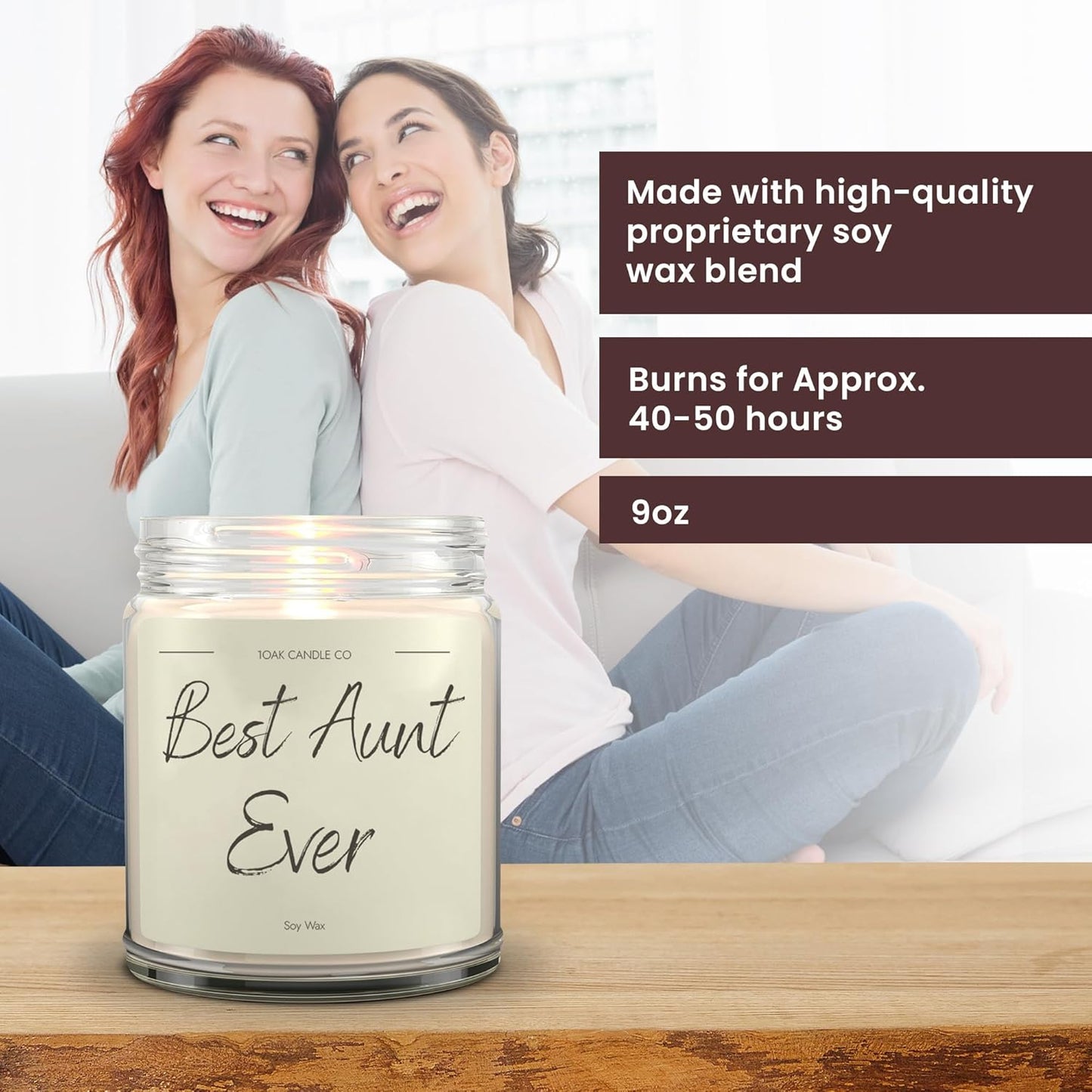 1OAK Vanilla Scented Candles - Aunt Candle - Best Aunt Gifts for Christmas from Niece, Nephew