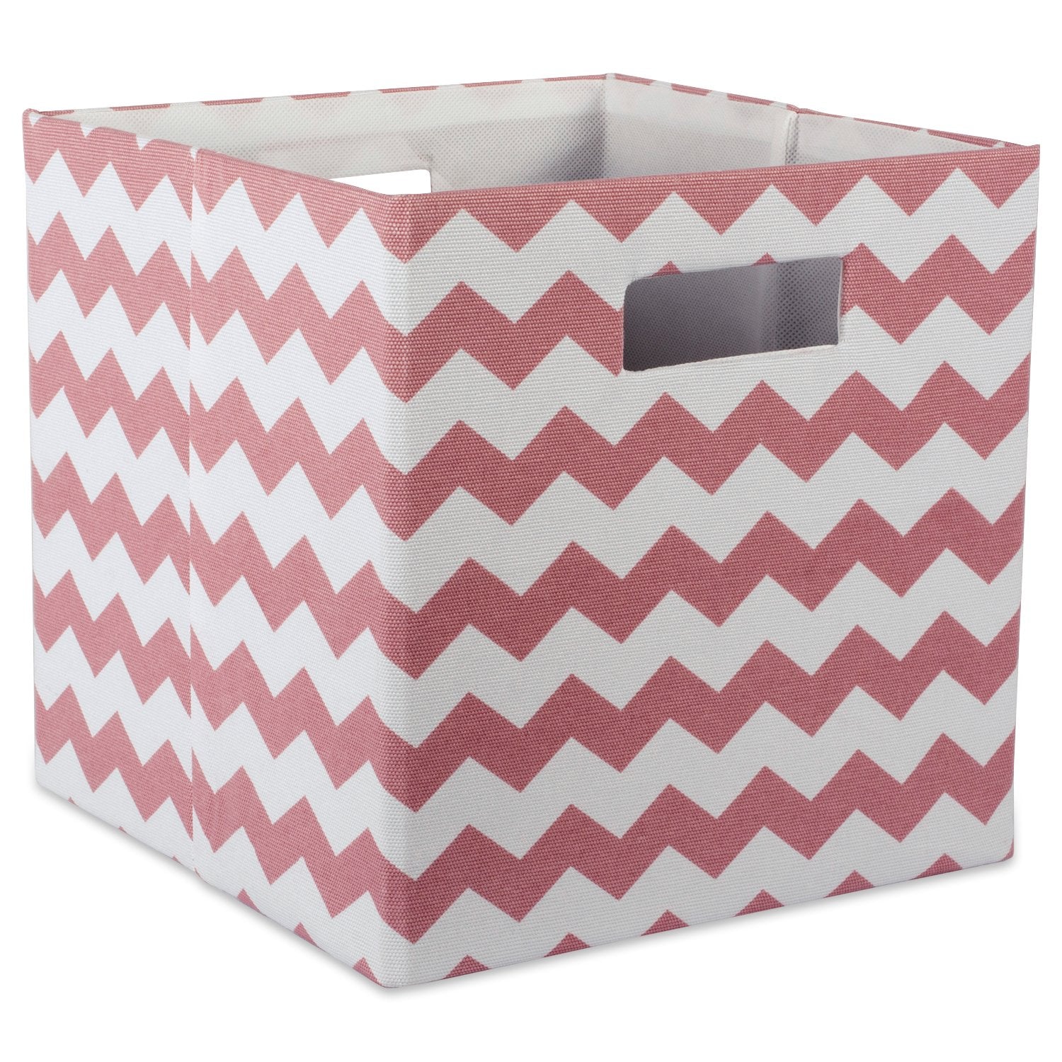 DII Collapsible Polyester Storage Cube, Chevron, Rose, Large