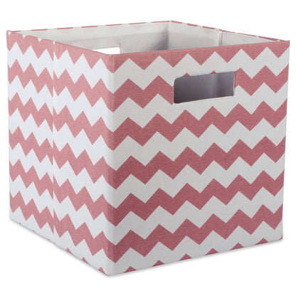 DII Collapsible Polyester Storage Cube, Chevron, Rose, Large