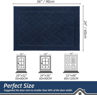 BEQHAUSE Dirt Trapper Door Mat 24" x 36", Doormat Non-Slip Entryway Rugs Washable, Dog Door Mat