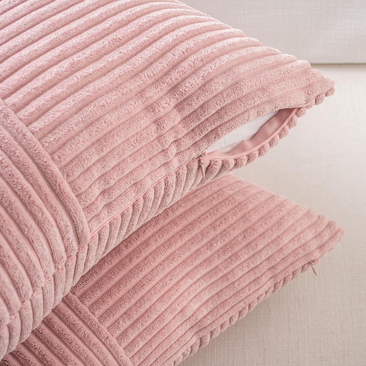 Fancy Homi 2 Packs Blush Pink Decorative Throw Pillow Covers 20x20 Inch for Living Room Couch Bed