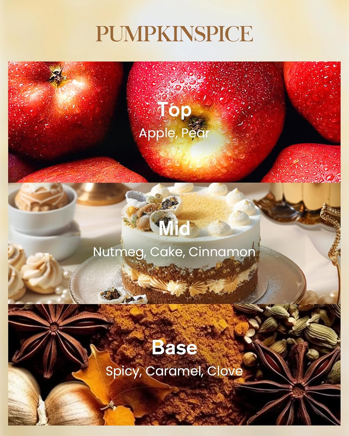 M&SENSE Pumpkin Spice Scented Candle, 3 Wick 35oz 150H Long Lasting Soy Candles, Fall Scent Unique