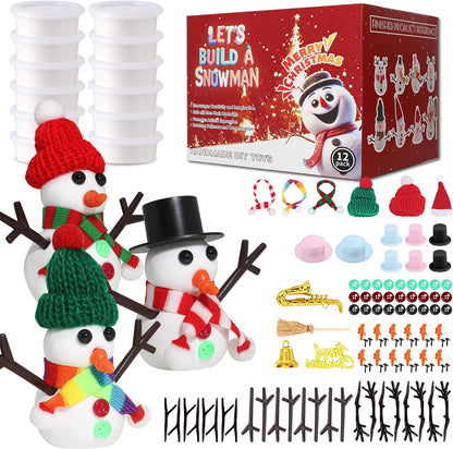 Build a Snowman Kit - Christmas Crafts, Modeling Clay DIY Kit, Creative Kids Air Dry Modeling Clay