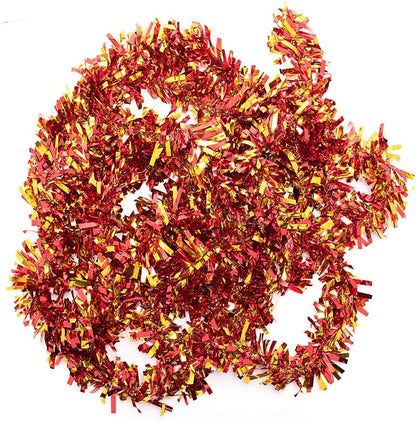 Anderson's Red & Gold Sparkle Glitter Metallic Tinsel Twist for Trailer Or Golf Cart, 4 inches Wide