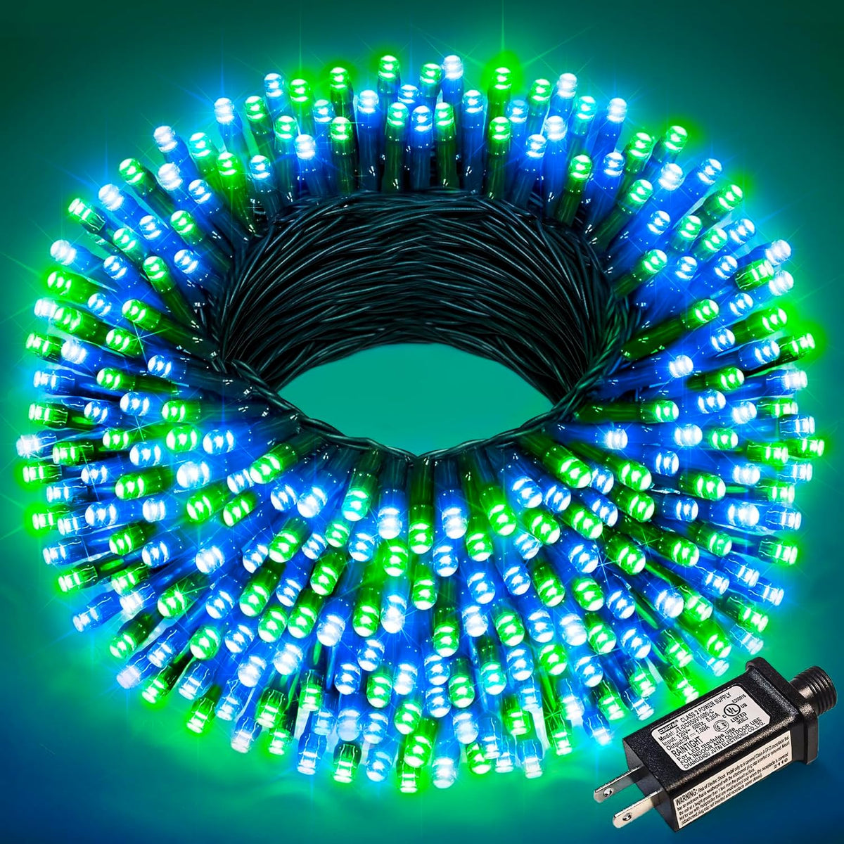 100FT 300 LED Christmas Lights Outdoor, Christmas Tree Lights with 8 Modes Waterproof, Plug in